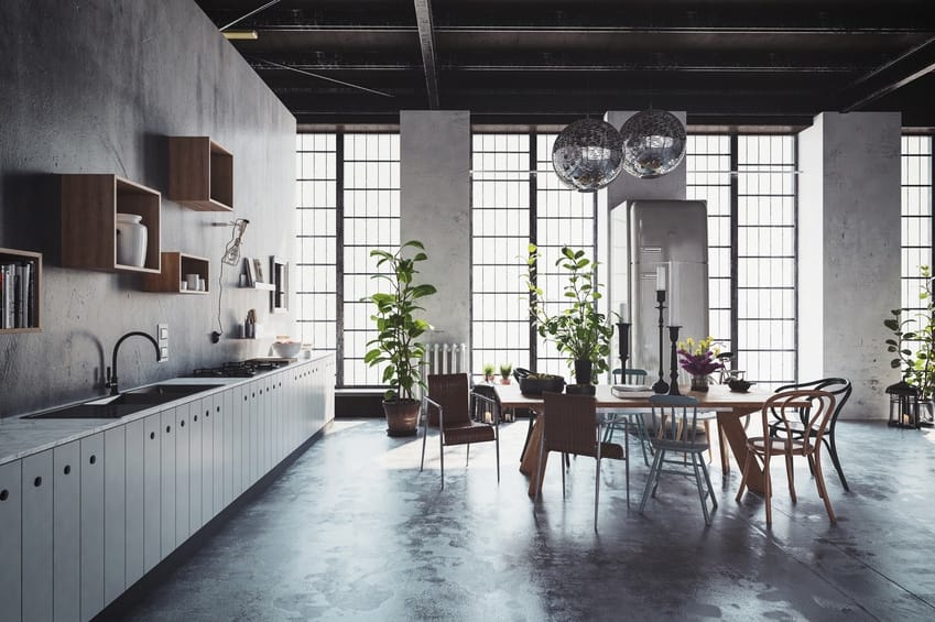 Cooles Loft InteriorDesign Hamburg StudioStern Industrial Küche StudioStern Innenarchitektur Interior Design Design Experte Hamburg